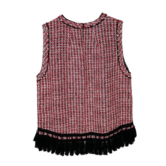 NWT Zara Tweed Knit Tassel Sleeveless Top - Picture 3 of 8